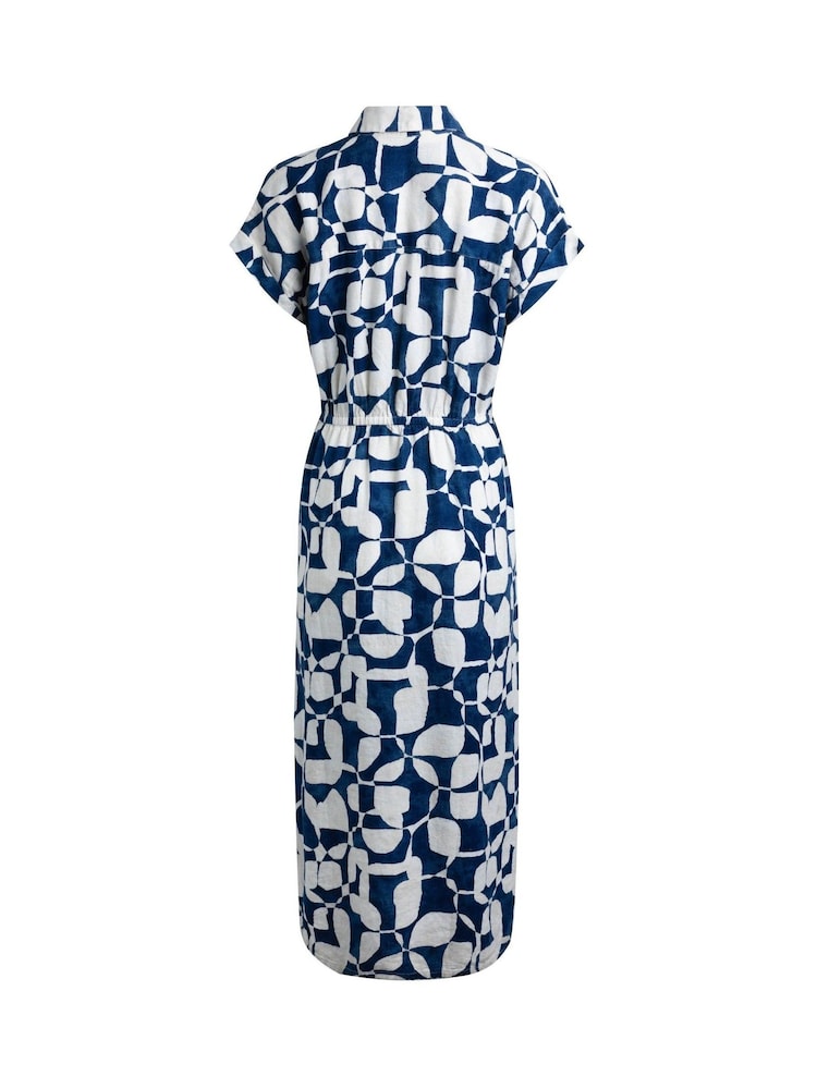 Vestido-camisa de linho rico estampado Weird Fish Jaye - Imagem 8 de 8