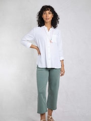 Weird Fish White Layla Linen Rich Shirt - Image 2 of 8