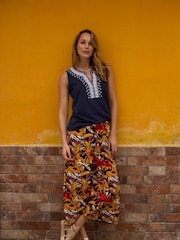 Weird Fish Brown Mossa Printed Culottes - Image 1 of 7