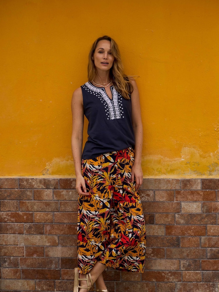 Weird Fish Brown Mossa Printed Culottes - Image 1 of 7