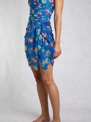 Weird Fish Blue Kiera Printed Sarong Scarf - Image 4 of 6