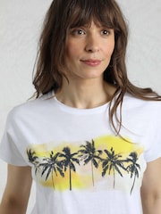 Weird Fish White Painterly Palm Graphic Print T-Shirt - Image 2 of 6