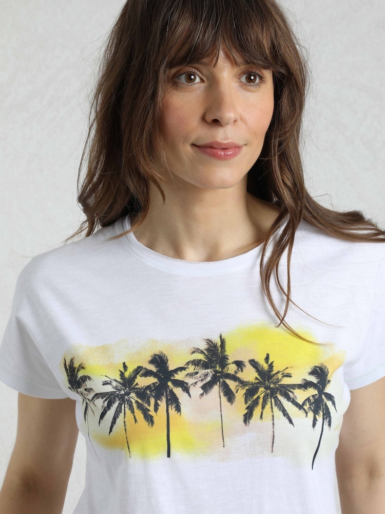 Weird Fish White Painterly Palm Graphic Print T-Shirt - Image 2 of 6