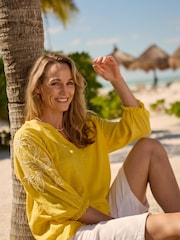 Weird Fish Yellow Emma Crepe Printed Blouse - Image 1 of 8