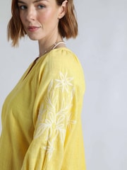 Weird Fish Yellow Emma Crepe Printed Blouse - Image 5 of 8