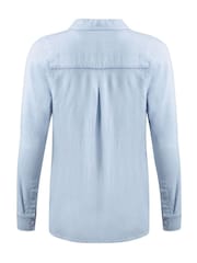 Weird Fish Blue Layla Linen Rich Shirt - Image 6 of 6
