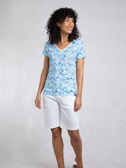Weird Fish CHAMBRAY BLUE Ericak Printed Pocket T-Shirt - Image 4 of 8