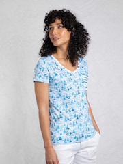 Weird Fish CHAMBRAY BLUE Ericak Printed Pocket T-Shirt - Image 5 of 8