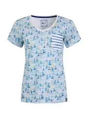 Weird Fish CHAMBRAY BLUE Ericak Printed Pocket T-Shirt - Image 7 of 8