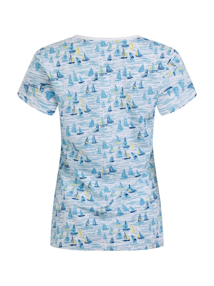 Weird Fish CHAMBRAY BLUE Ericak Printed Pocket T-Shirt - Image 8 of 8