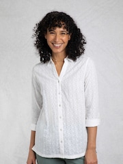 Weird Fish White Camille Broidery Cotton Shirt - Image 1 of 7