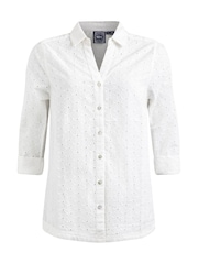 Weird Fish White Camille Broidery Cotton Shirt - Image 6 of 7