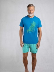Weird Fish Blue Pineapple Express Graphic Print T-Shirt - Image 4 of 7