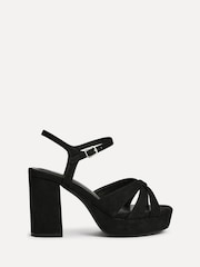 Linzi Black Selene Wide Fit Crossover Platform Sandals - Image 2 of 5