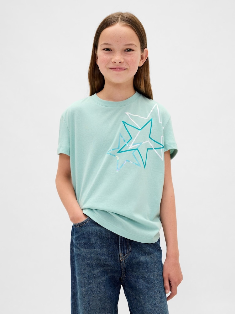 Gap Green Graphic T-Shirt (4-13yrs) (4-13yrs) - Image 1 of 4 Gap Green Graphic T-Shirt (4-13yrs) (4-13yrs) - Image 1 of 4