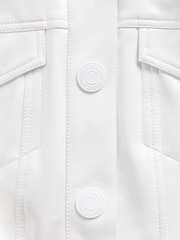 Gap GapStudio White Cropped Patent Leather Jacket - Image 6 of 6