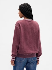 Gap Burgundy Red Oversized VintageSoft Logo Sweatshirt - Image 2 of 4