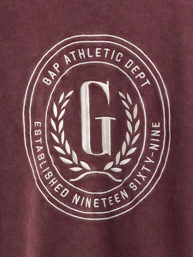 Burgundsko rdeča - Prevelik pulover z logotipom Gap - Slika 6 iz 6