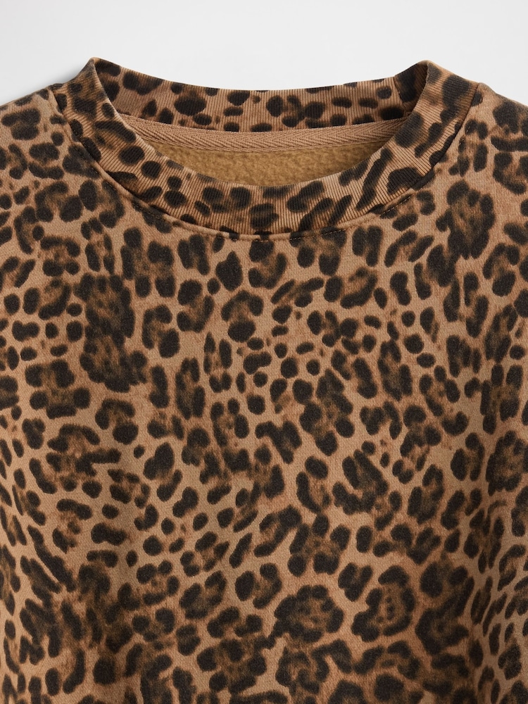 Gap Brown Leopard VintageSoft Wedge Crew Neck Sweatshirt - Image 2 of 2 Gap Brown Leopard VintageSoft Wedge Crew Neck Sweatshirt - Image 2 of 2