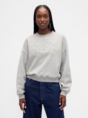 Gap Grey VintageSoft Logo Wedge Sweatshirt - Image 1 of 4