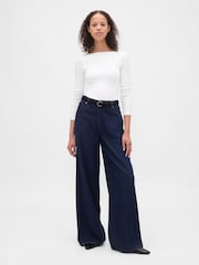 Gap White CloseKnit Jersey Boatneck Open-Back T-Shirt - Image 3 of 4
