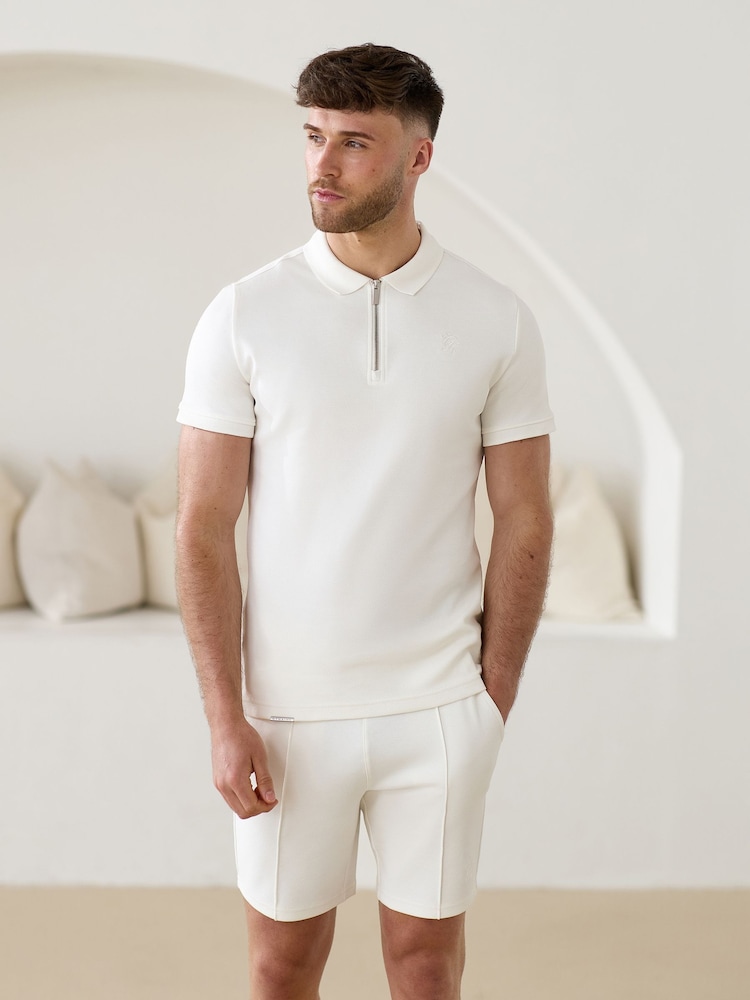 Gym King White Portals Texture Polo Shirt - Image 1 of 4