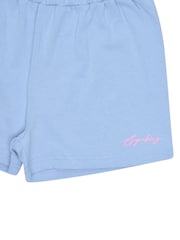 Gym King Blue Relaxed Fit Script Shorts - Image 4 of 4