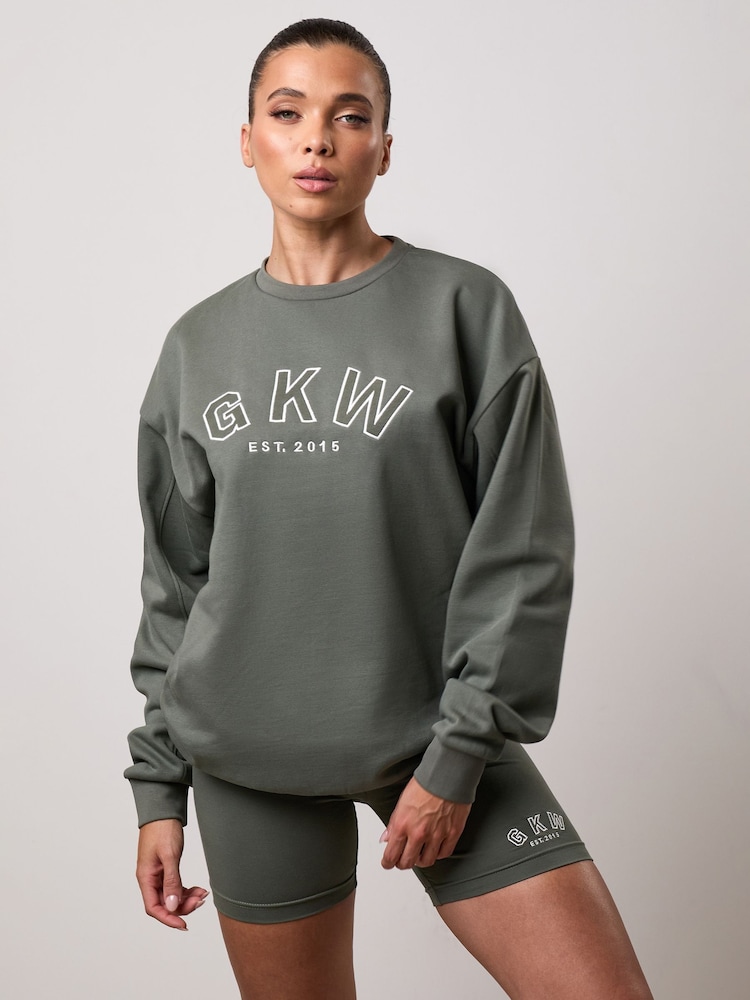 Gym King Grey Oversized Crew Top - Image 1 of 3