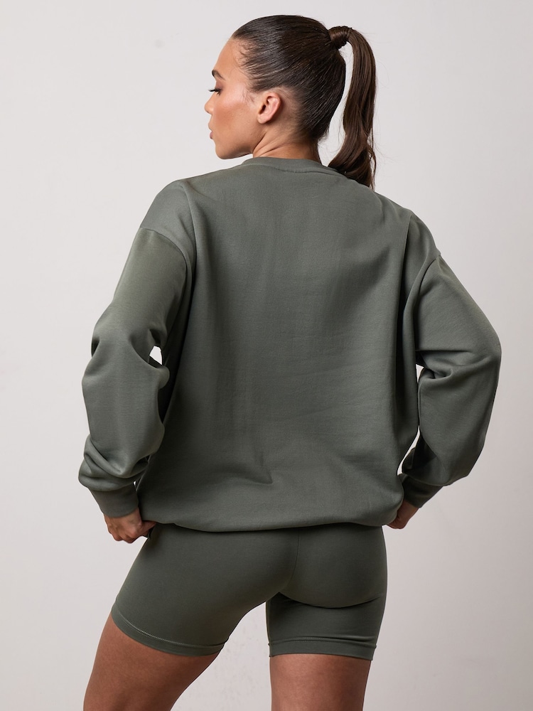 Gym King Grey Oversized Crew Top - Image 2 of 3
