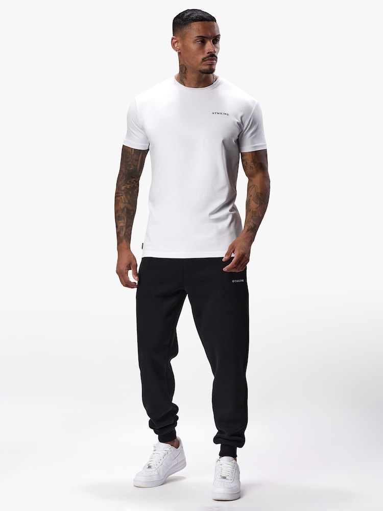 Gym King White Linear Fundamental T-Shirt - Image 1 of 5 Gym King White Linear Fundamental T-Shirt - Image 1 of 5