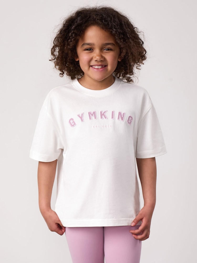 Gym King White Boyfriend Shadow T-Shirt - Image 2 of 4