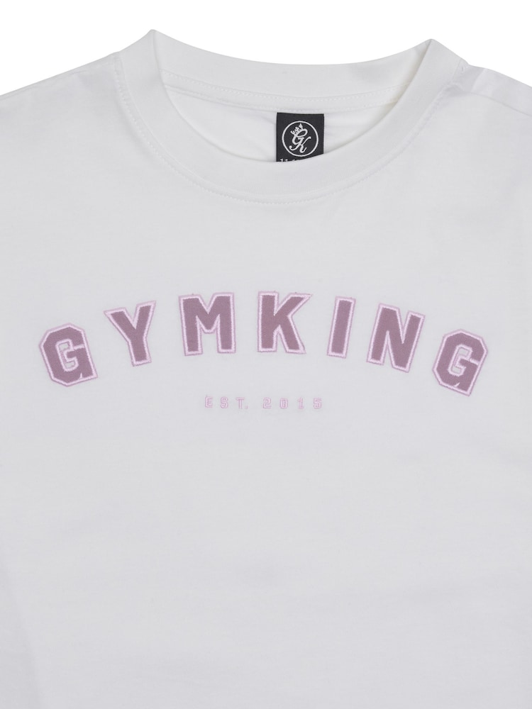 Gym King White Boyfriend Shadow T-Shirt - Image 4 of 4