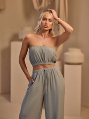 Verde - Gym King Signature Woven Bandeau Top - Imagem 1 de 4