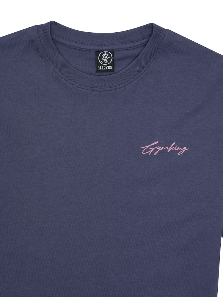 Gym King Blue Script Boyfriend T-Shirt - Image 4 of 4