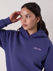 Gym King Blue Script Oversized Hoodie - Image 2 of 4