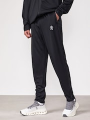 Gym King Black Lightweight Poly Tracksuit Bottoms - Image 1 of 4