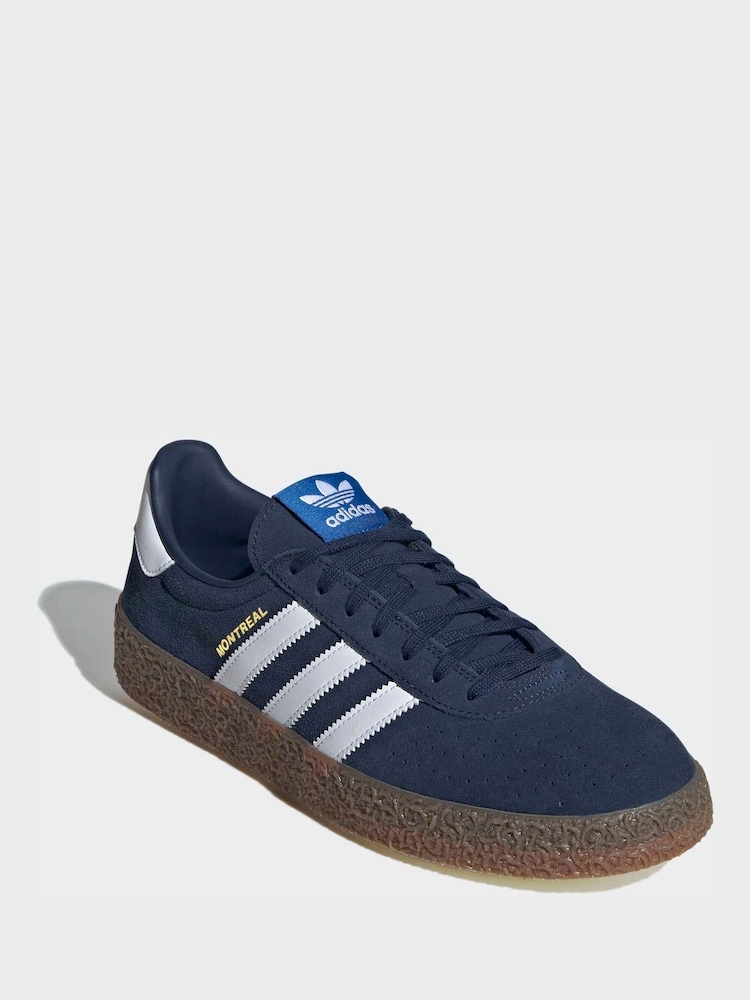adidas Originals Blue Montreal Trainers - Image 1 of 9 adidas Originals Blue Montreal Trainers - Image 1 of 9