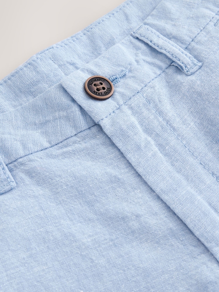 Blue Regular Fit Chino Linen Shorts (3-16yrs) - Image 7 of 7