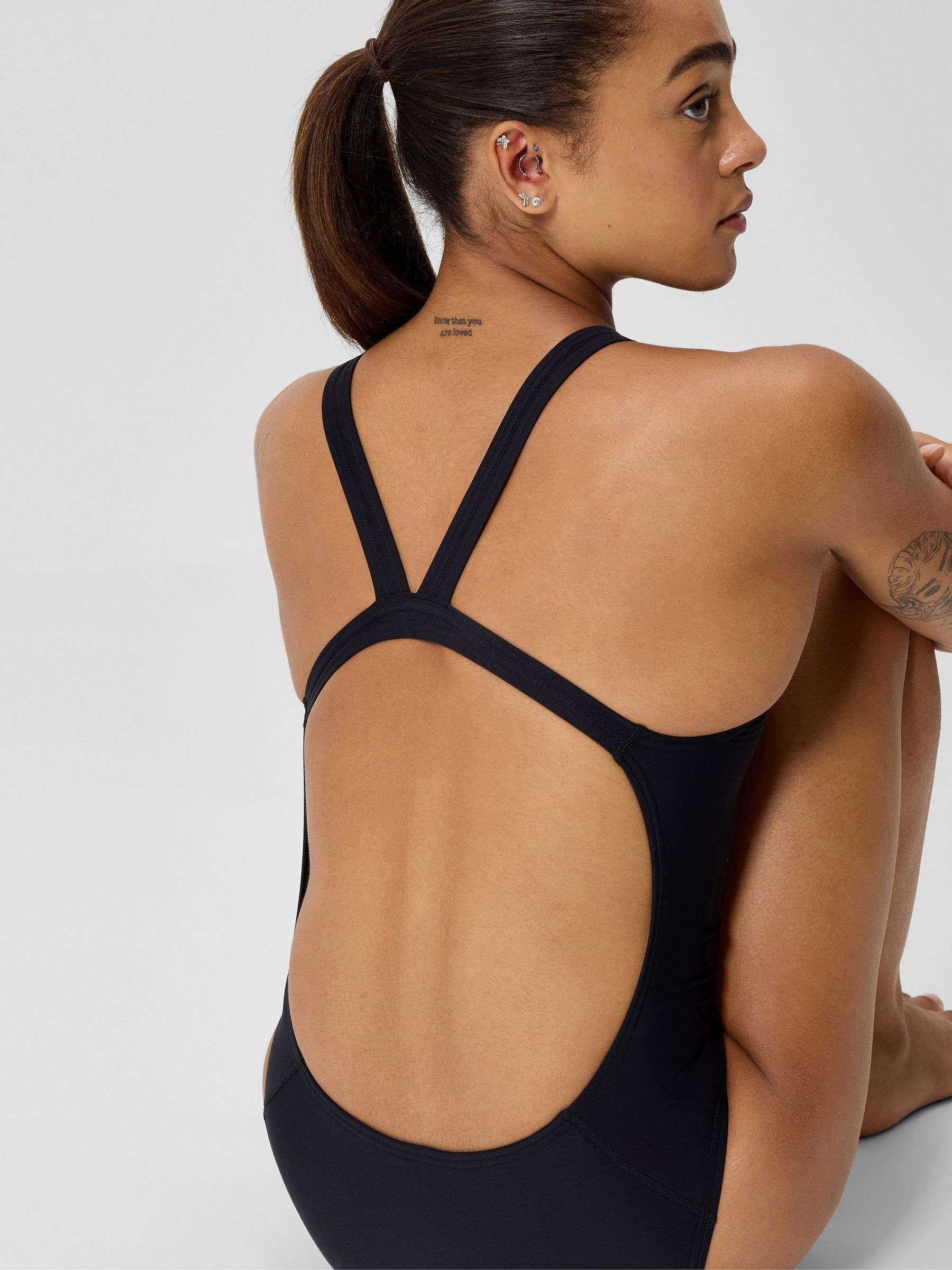 Buy Speedo Black Solid Endurasoft Leaderback Swimsuit from Next USA