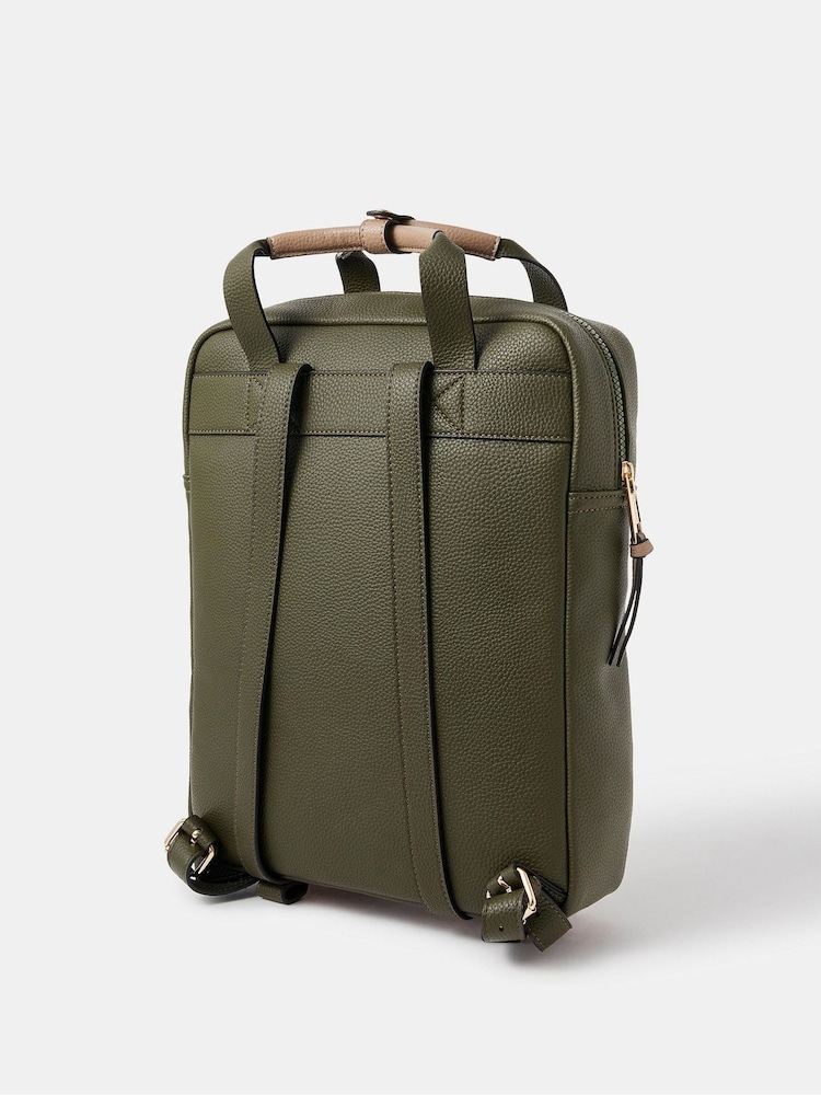 Accessorize Green Pocket Top Handle Backpack - Image 2 of 2