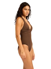 Seafolly Collective Cross Back Brown Swimsuit - Image 2 of 4