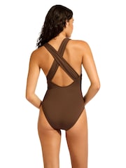 Seafolly Collective Cross Back Brown Swimsuit - Image 3 of 4