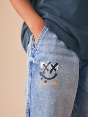 Mid Blue Print Bermuda Pull On Shorts (3-16yrs) - Image 10 of 10
