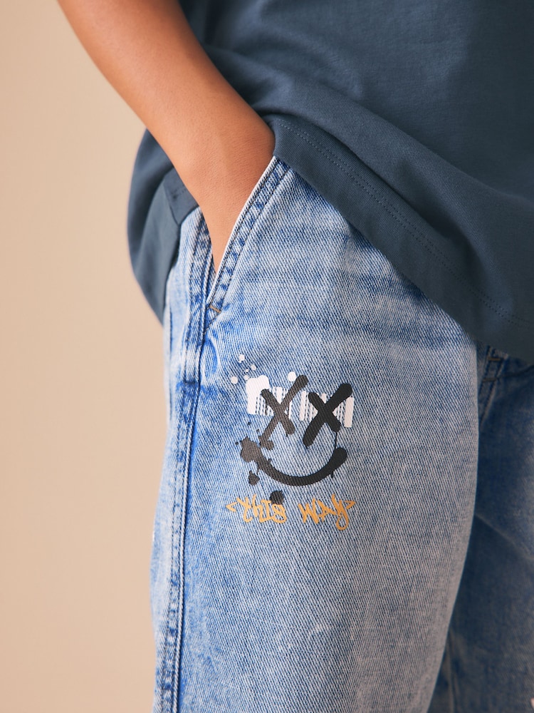 Mid Blue Print Bermuda Pull On Shorts (3-16yrs) - Image 10 of 10 Mid Blue Print Bermuda Pull On Shorts (3-16yrs) - Image 10 of 10