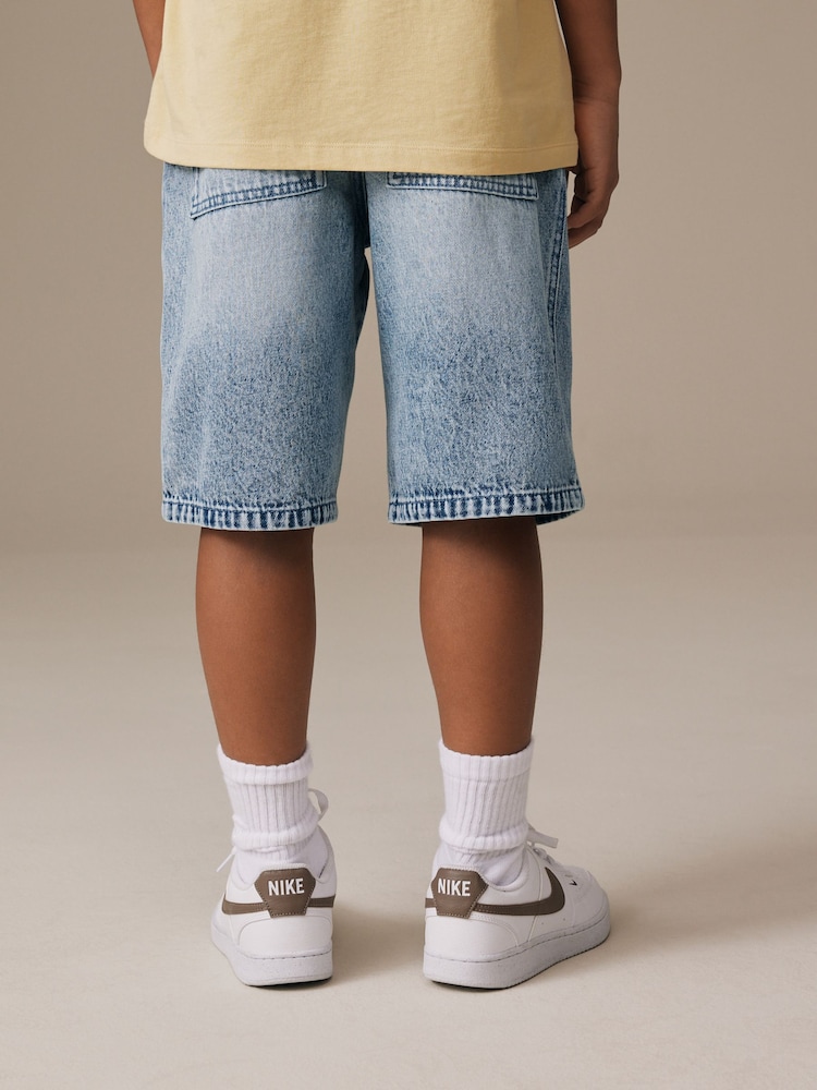 Bermuda/ Short Jean Pullin Bleu Délavé - Taille S, Fermeture Cordon, 5 Poches, Neuf Avec étiquettes