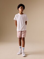 Leaf Print Pink Hybrid Waist Shorts (3-16yrs) - Image 3 of 8