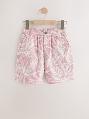 Leaf Print Pink Hybrid Waist Shorts (3-16yrs) - Image 5 of 8