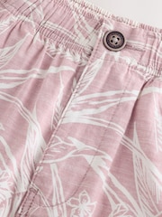 Leaf Print Pink Hybrid Waist Shorts (3-16yrs) - Image 7 of 8