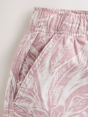 Leaf Print Pink Hybrid Waist Shorts (3-16yrs) - Image 8 of 8
