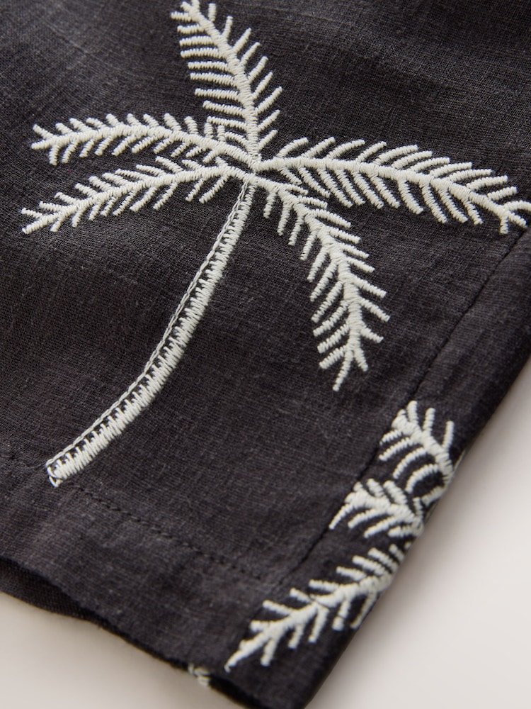 Anthrazitgrau - Linen Blend Pull on Shorts (3-16yrs) - Bild 7 von 7